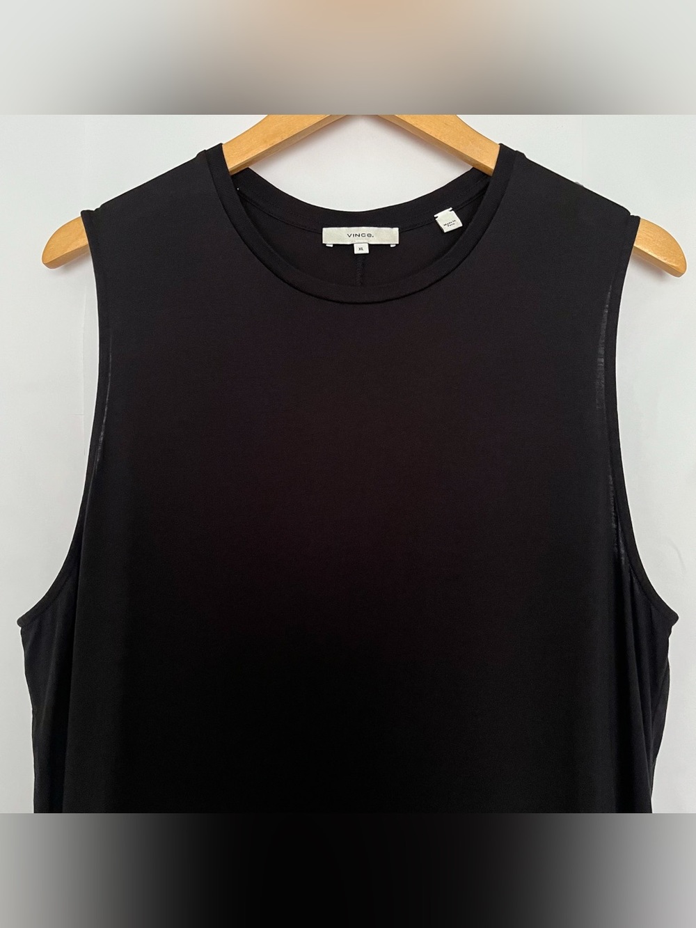 Vince Pima Cotton Maxi Dress Sleeveless Tie Waist Midi Sheer Women Size XL Black - Picture 5 of 16